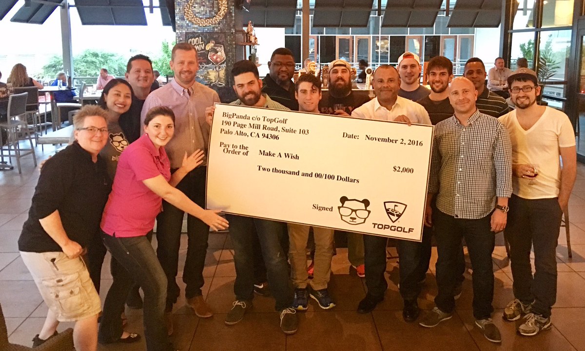 TheDavidMYoung's tweet photo. @bigpanda #goliveparty w/our newest customer @Topgolf &amp; partnering w/ them to help wonderful kids via @MakeAWish! #giveback https://t.co/4YkTYvqNnd