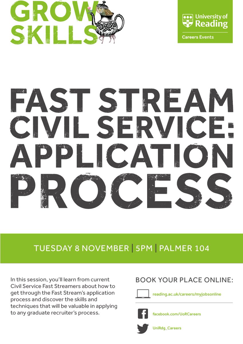 UoR_Careers's tweet image. If applying for the Civil Service Fast Stream, sign-up for our workshop on the application process: reading.targetconnect.net/leap/event.htm… @ReadingUniFast