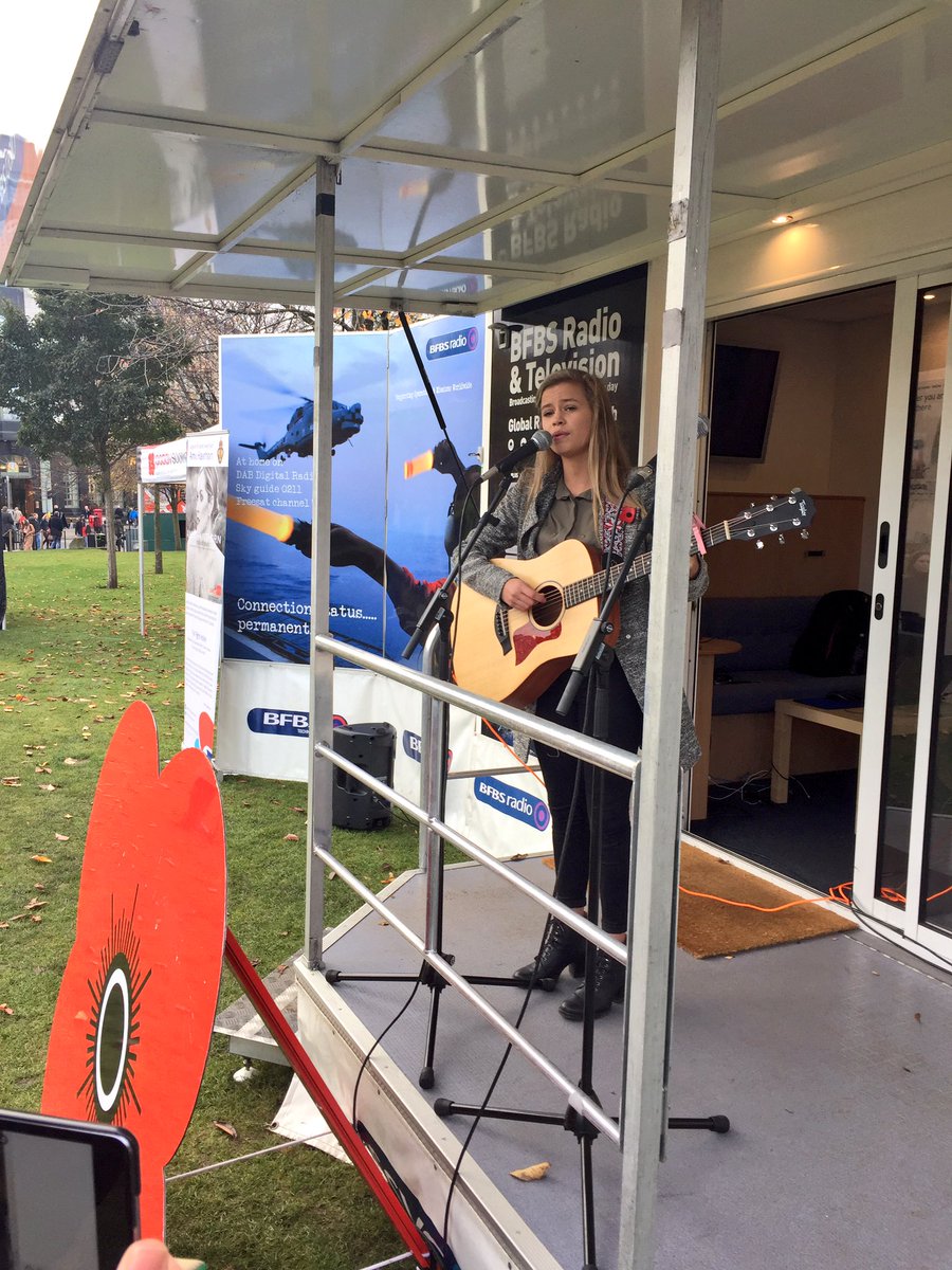 poppyscotland's tweet photo. The amazingly talented Alannah &amp; Megan on @BFBSScotland now! Come along to St Andrews Square for #EdinPoppyDay https://t.co/5IgQDClU0f