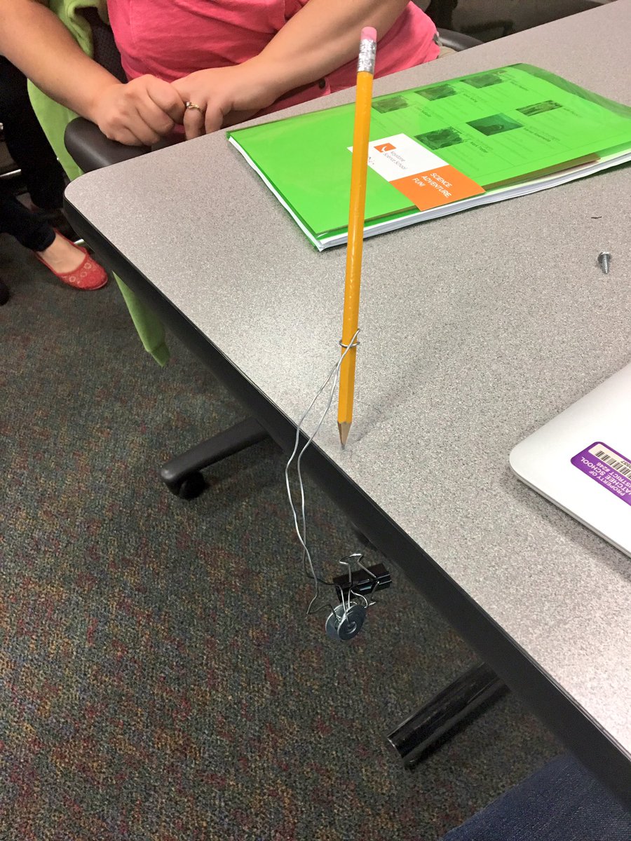 MrBullisClass's tweet photo. The amazing stupendous balancing pencil! Thinking outside the box this morning. @TinaNicpanBrown @AlcoaFoundation @KScienceSchool https://t.co/osG2gbQ3RQ