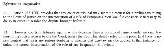 ProfPech's tweet photo. 6p #CJEU recommendations to national courts in relation to initiation of preliminary ruling proceedings: https://t.co/zJ5AHCiU7p #Article267 https://t.co/cOr9rdfSoq