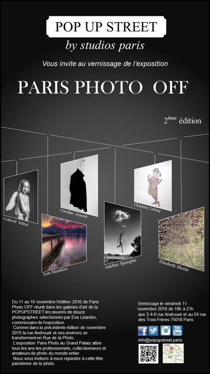 InfoPopupstreet's tweet photo. #photoexhibition #PARISPHOTOOFF sponsored by #popupstreet will be held from 11 to 16 November at  54 rue des Trois Frères, 75018 Paris. https://t.co/gyKzaz0w2Z