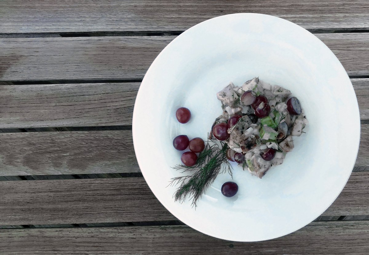 This week's recipe is our Saskatoon Chicken Salad. Enjoy! bit.ly/2eZ2tdc #drinkingvinegar #saskatoons #vinegarinthekitchen