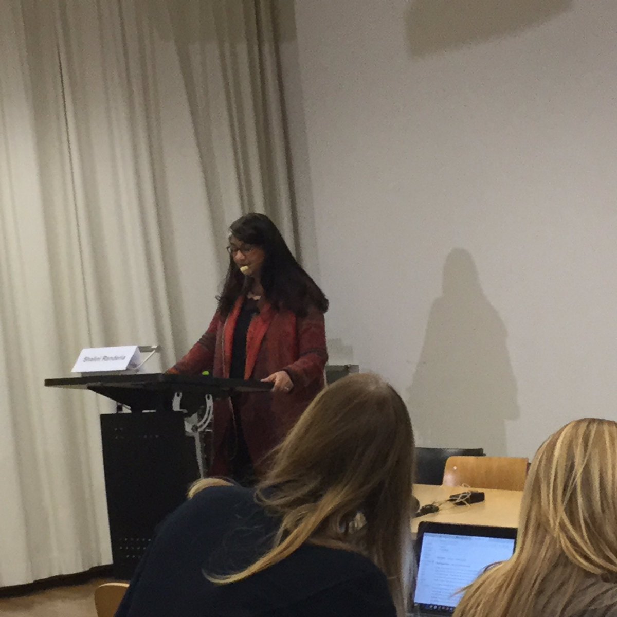 PerformancesSHS's tweet photo. Shalini Randeria addressing the cast system in academia #prshs2016 https://t.co/cj7mGD7k4h