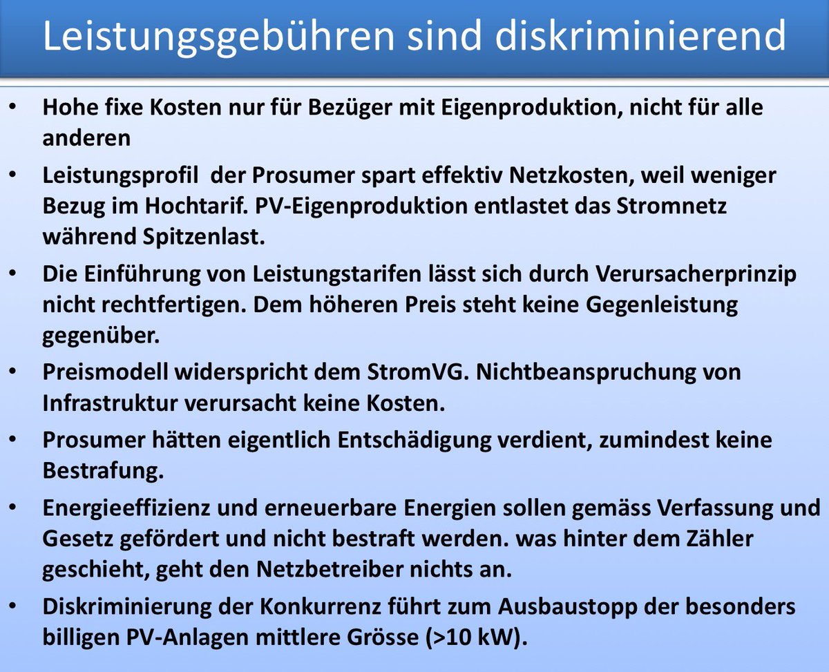 Diskriminierung der Konkurrenz führt zum Ausbaustopp der besonders billigen Photovoltaikanlagen mittlere Grösse (&gt;10 kW).