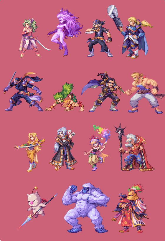 Here are all the FF6 #pixelart I've been working this month, a little tribute to a great game!