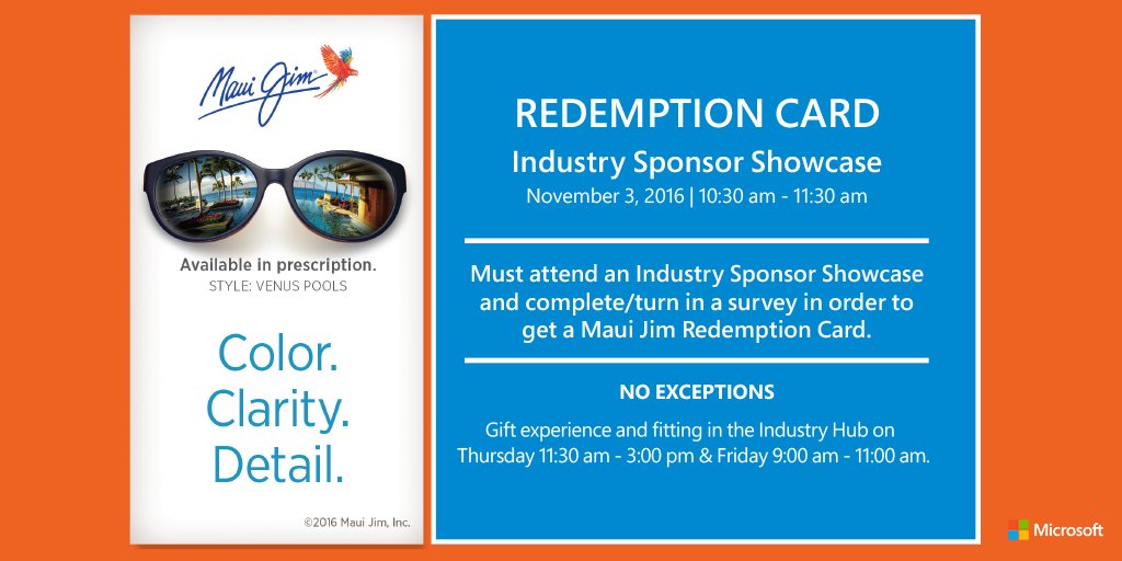 USDynamicsEvent's tweet image. Don&apos;t miss your opportunity for getting @OfficialMauiJim sunglasses Attend an Industry Sponsor Showcase at 11:00am! #DynStrong