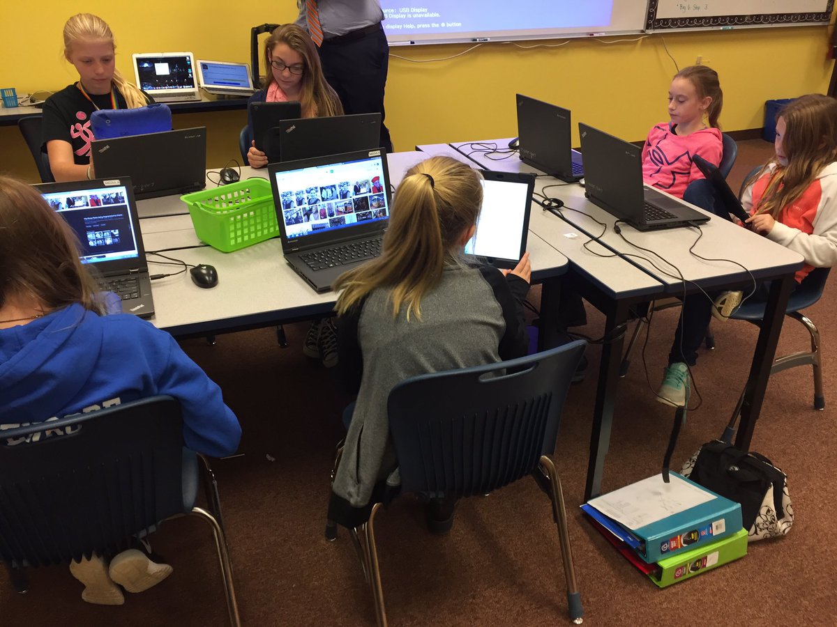 6th graders working on Step 3 of Big 6 research project for NHD! #wcpsmd #spmscougars