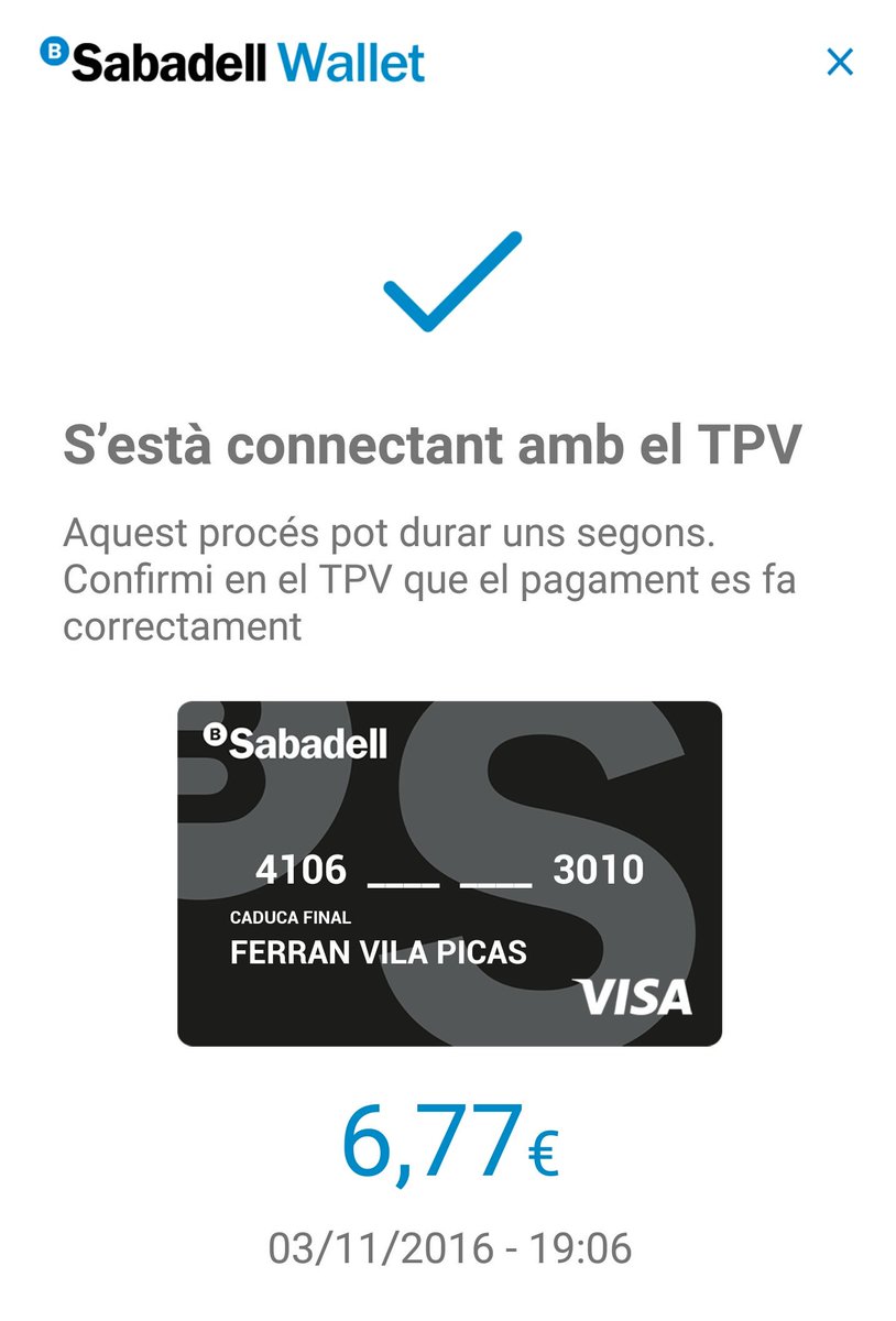 ferranaround's tweet photo. Primers pagaments amb el mòbil @SamsungMobile i targetes @BancSabadell #mobilepayments #walletfree https://t.co/z4ONZkgOya