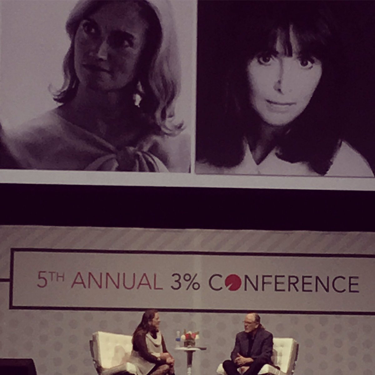jeanbatthany's tweet photo. Advertising greats @susancredle & #JeffGoodby salute great advertising women @3percentconf #3percentconf https://t.co/Hm9JcmYy0B