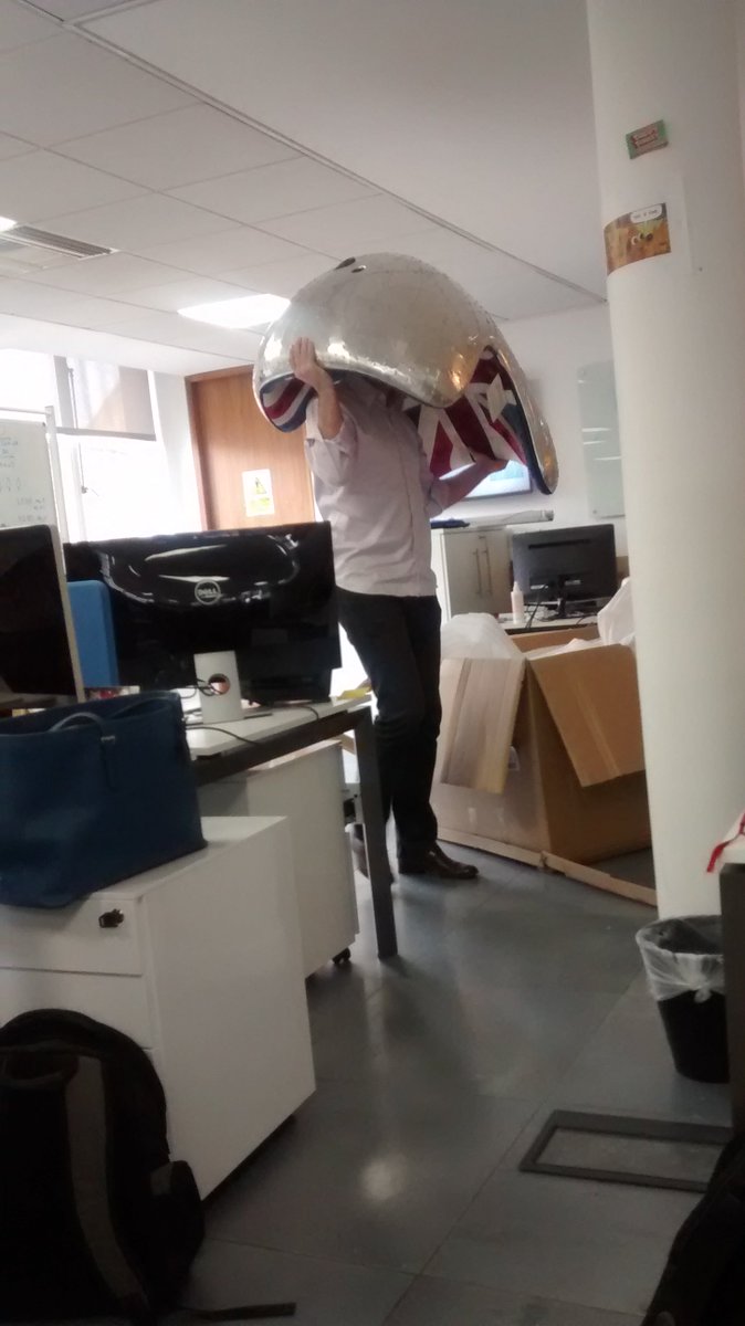 RichOBray's tweet photo. #tmw when the CEO orders a patriotic 70s style chair and you need to carry it to his office. #startupLife #Stratajet https://t.co/L79jHThYgd