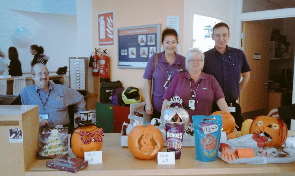 GailThirlw's tweet photo. WGP pumpkin competition ward1A 1B and ward 3 winners STARR Gail Debbie and Thankyou Judge John catering superviser for WGP https://t.co/GMzlr7Ax63