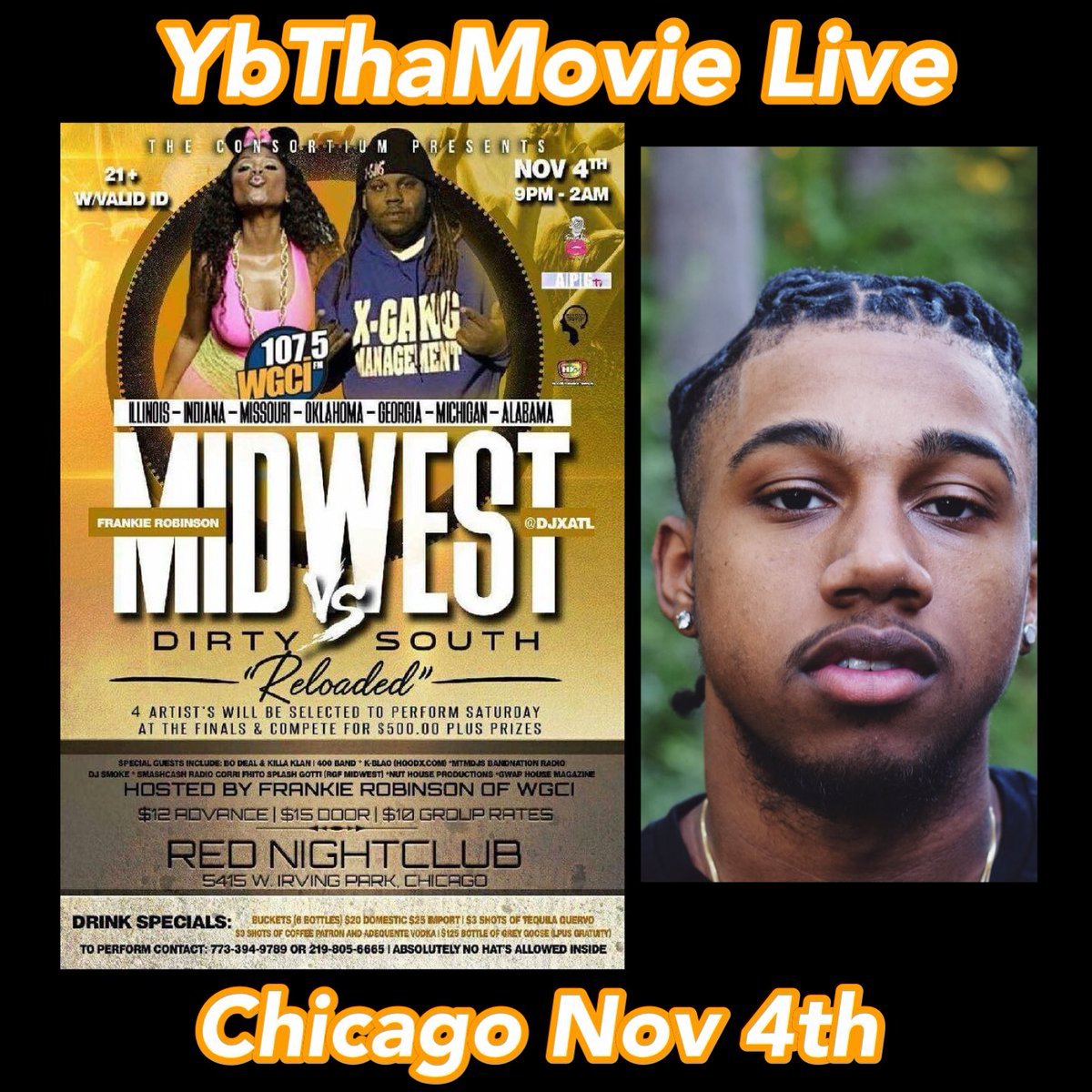 YbThaMovie's tweet photo. Chicago ! Ill Be There Tomorrow !! Lets Turn Up ‼️‼️™🤘🏾🌊 https://t.co/KyL8ga7fGU