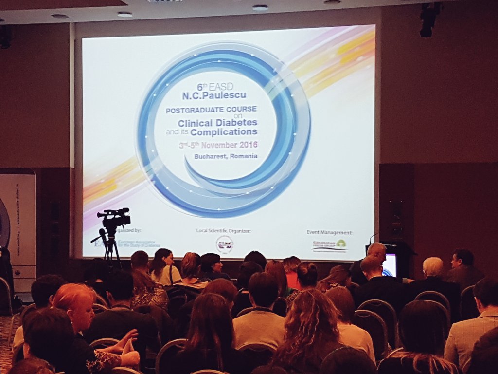A big welcome to all 220 delegates attending our 6th EASD N.C. Paulescu Postgraduate Course in #Bucharest, #Romania #Diabetes #Education