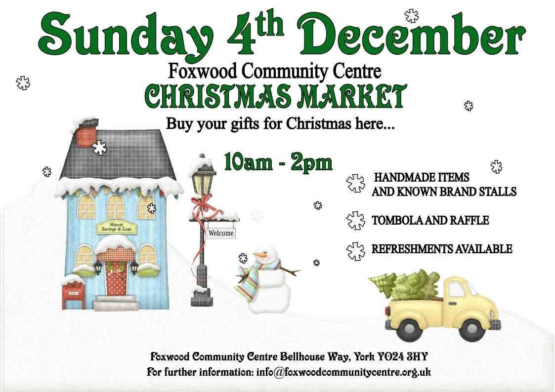 Foxwood_CC's tweet image. Christmas Market @Foxwood_CC stalls still available but selling fast. #volunteers #community #weekendsmatter #market