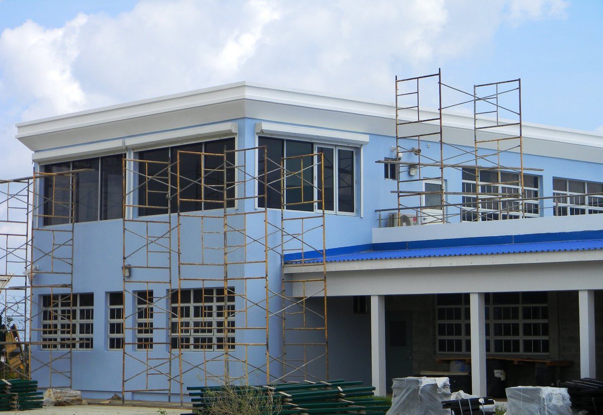 ArgyleIntl's tweet photo. The painting of one section of the Aircraft Rescue and firefighting station completed. https://t.co/8O72jAUGeb