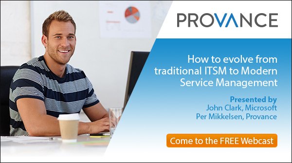 Provance's tweet photo. Microsoft & Provance Present: Modern Service Management Webcast - How to evolve from traditional #ITSM to Modern https://t.co/kZrFNc6gmi https://t.co/3h6g3ljEL4