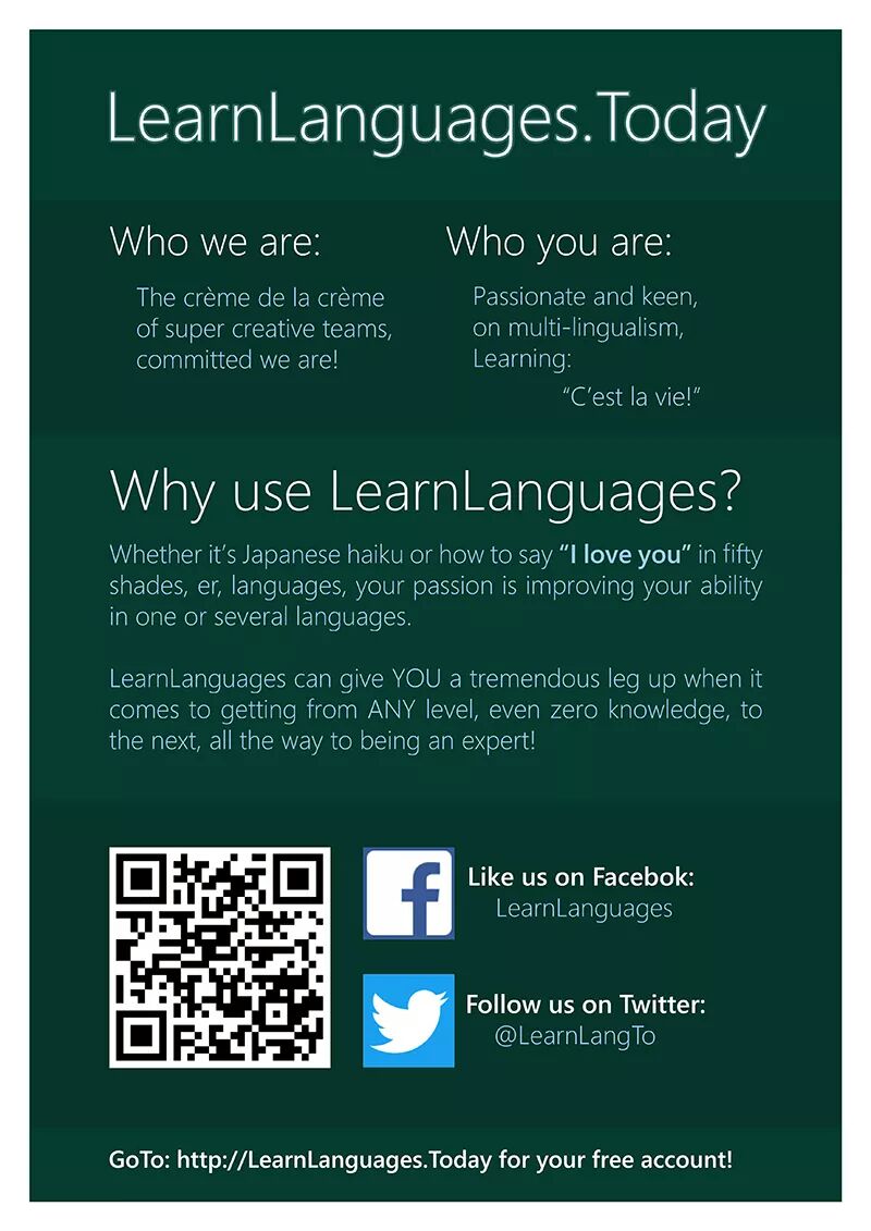 LearnLangTo's tweet image. As promised #LearnLanguages poster. If anyone is interested in a high resolution / print version. Let us know. Help spread the &amp;lt;3