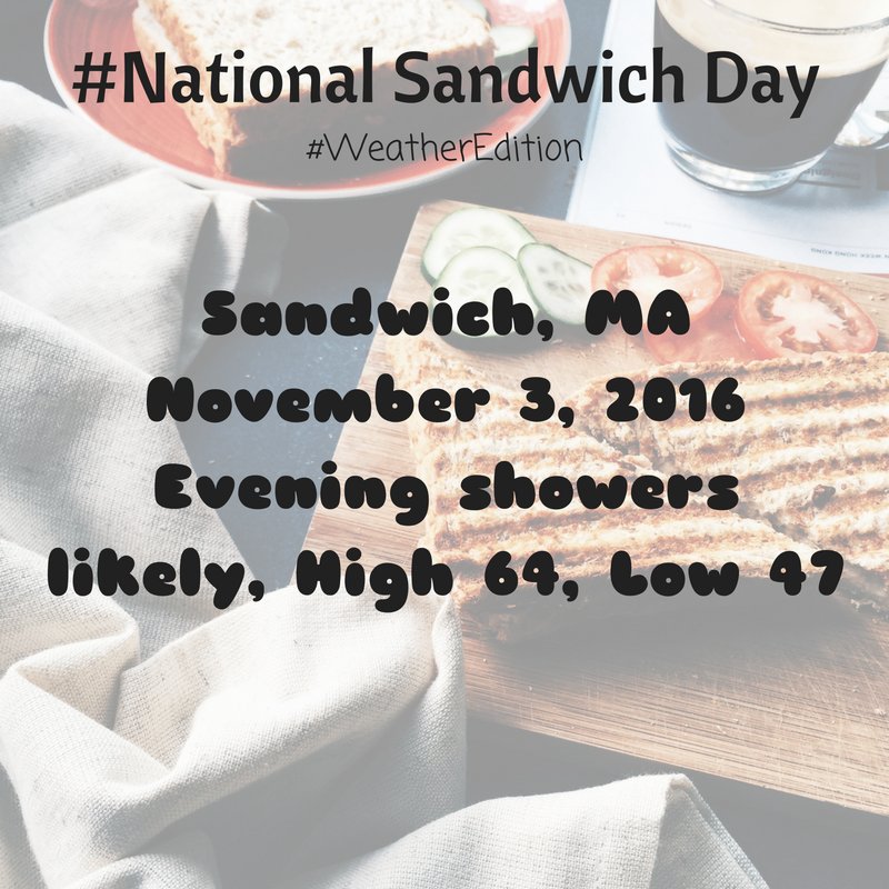 Weather_INS's tweet image. #NationalSandwichDay  #WeatherEdition