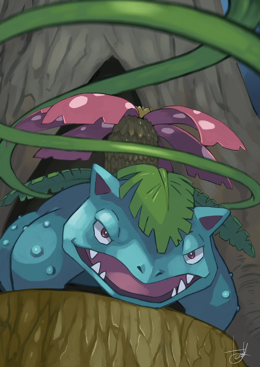 no humans pokemon (creature) solo vines fangs plant open mouth  illustration images