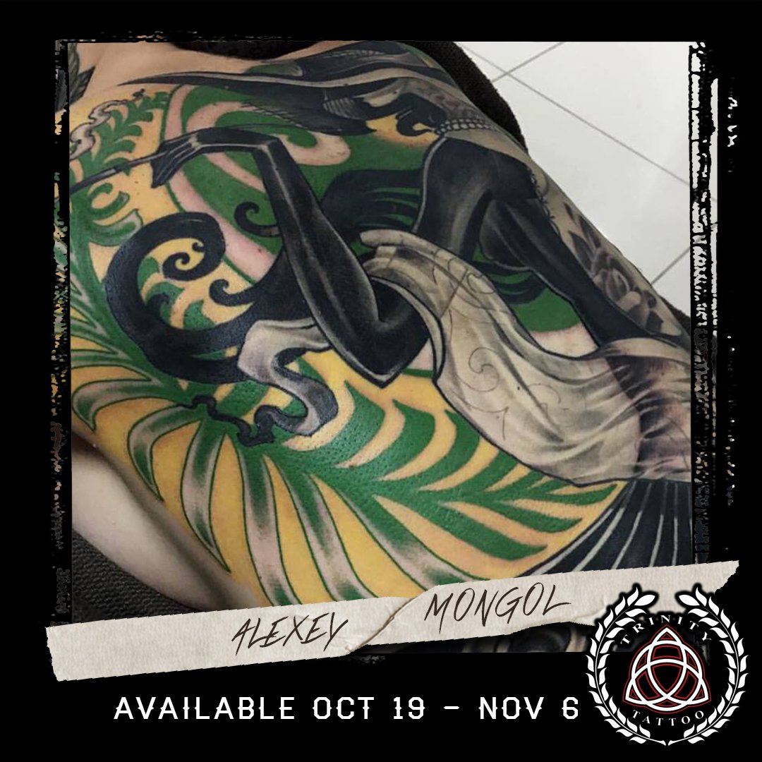 trinitytattoovb's tweet photo. Guest artist Alexey Mongol is available for walkins today. Get him while he is still here! #trinitytattoovb #guestartist https://t.co/aKeD4jiHNx