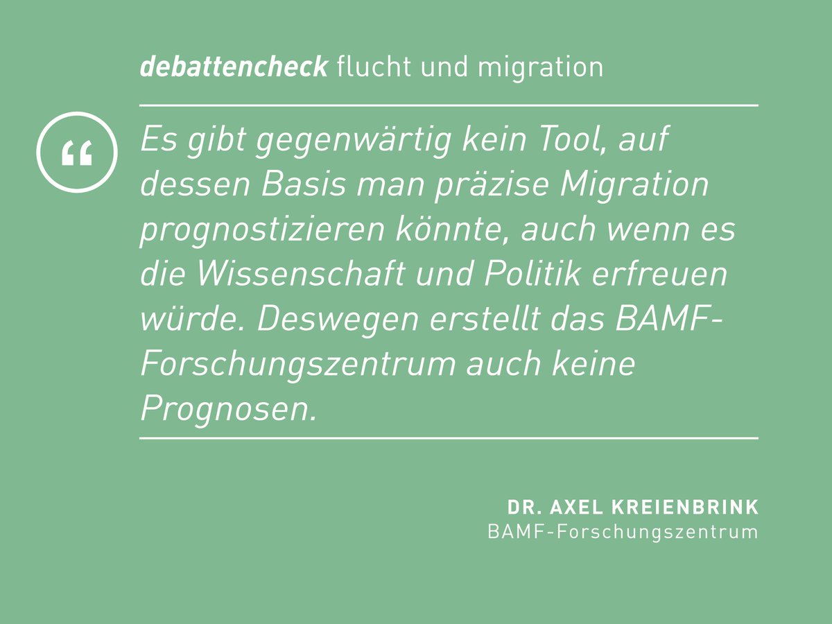 wissimdialog's tweet photo. Krisengebiete, Routen & Prognosen: Dr. Kreienbrink vom BAMF-Forschungszentrum im #Debattencheck @BAMF_Dialog https://t.co/SxHP8mpccY https://t.co/VAPSAvhxAf
