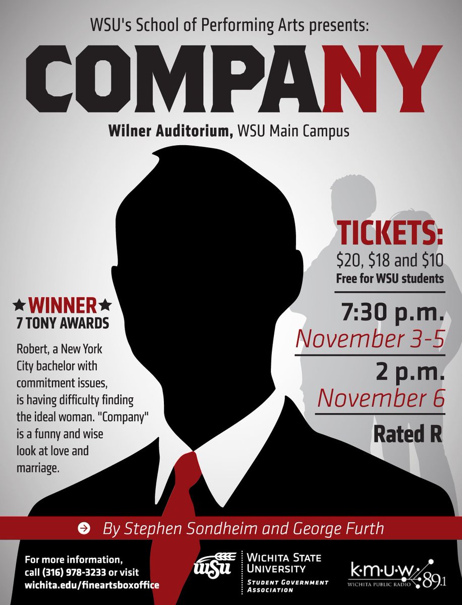 Break legs to the cast, crew and designers of COMPANY! Opens tonight. 1 week only. 978-3233 or buff.ly/2eYagrz