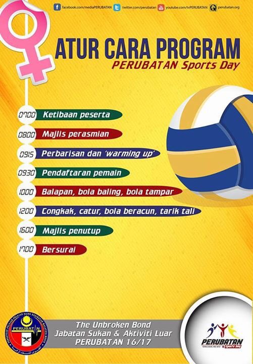 perubatan's tweet photo. Aturcara bagi PERUBATAN Sports Day (akhawat) di Mansurah.

Kita jumpa di sana! #PSD16 #UnbrokenBond https://t.co/ZK9iy49mxz
