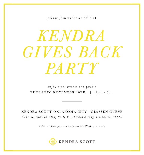 whitefieldsinc's tweet photo. On November 10th, stop by Kendra Scott! 20% of your purchase will go to help our boys heal from the abuse and neglect they’ve experienced. https://t.co/qz9b8jXqcb