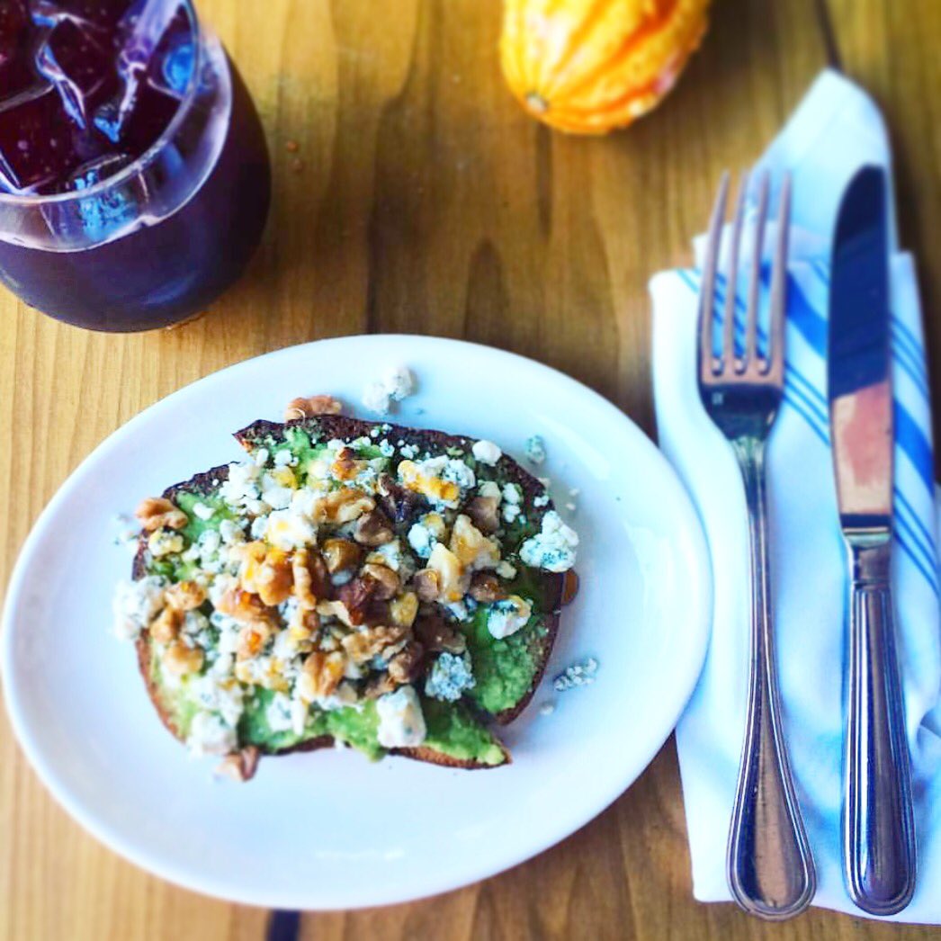 #Bruschetta #lunch hour is almost upon us with #avocado #gorgonzola #honey and #walnuts to make your day.