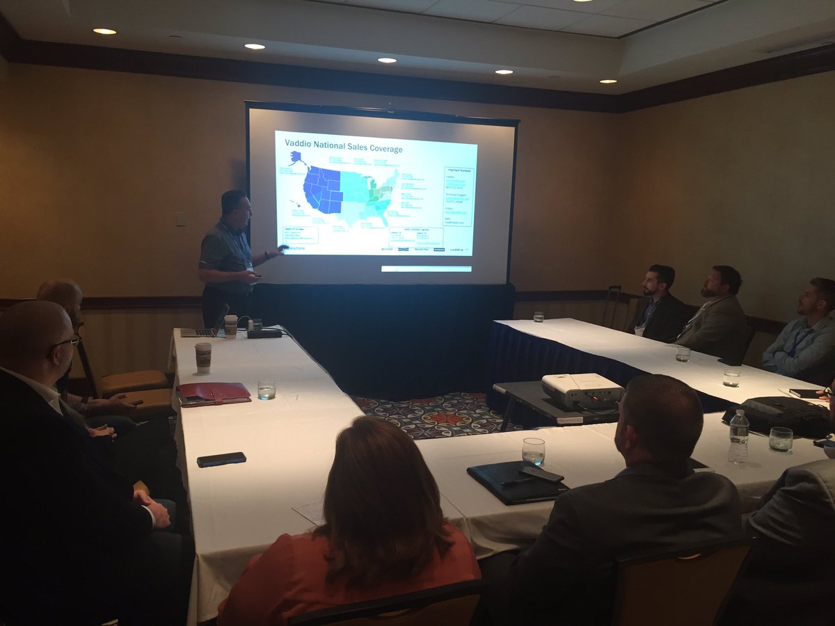PisanoFrank's tweet image. Boardroom presentations with @vaddio @MilestoneAV educating CI&apos;s best. #totaltechsummit