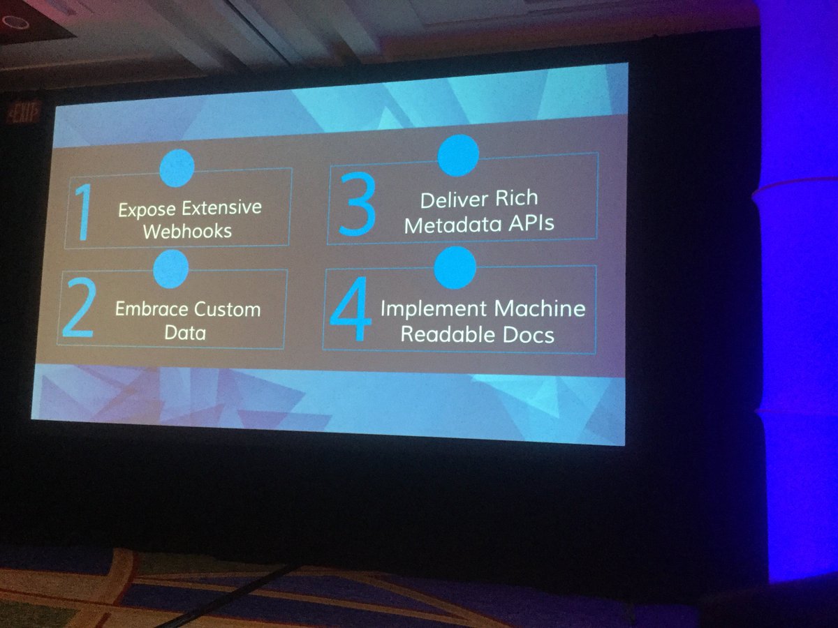 wiredferret's tweet image. #apistrat @mgeene To make consumption better:
Use Webhooks
Embrace custom data
Deliver rich metadata APIs
Implement machine-readable docs