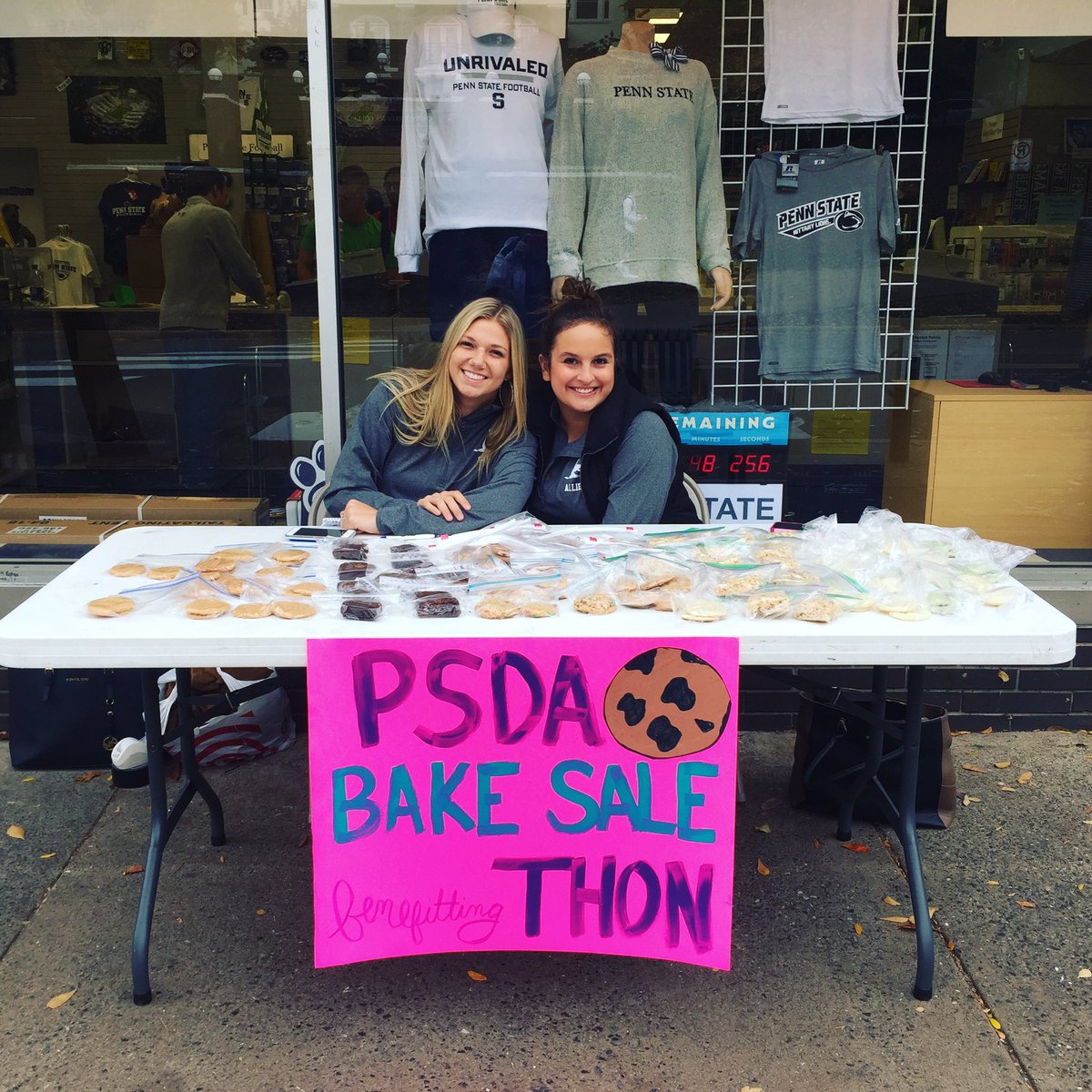 Satisfy your sweet tooth &amp; help fight childhood cancer all at once! Our bake sale is happening right now in front of SBS until 4pm 🍪💜🎗