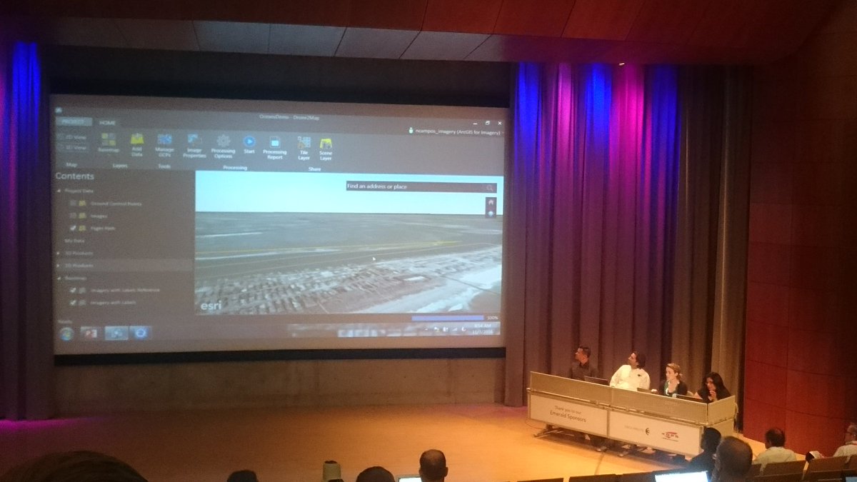 JamesOsundwa's tweet photo. #OceanGISForum @EsriOceans have promised to wow us in the technical plenary! Now presenting #DroneToMap for processing drone data into GIS https://t.co/GONoycgikc