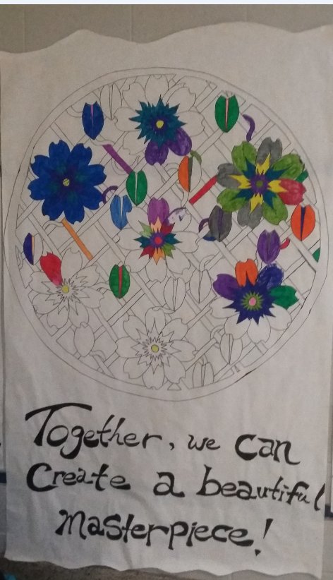 ML_SchoolHealth's tweet photo. CCH creates a beautiful masterpiece together. Large mendelas displayed to #addyourcolour! Well done! #connectedness @LDCSBSchools https://t.co/hgTtfVDWXo