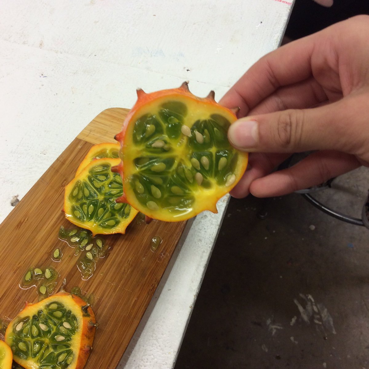 Jelly Melon or Horned cucumber from the garden