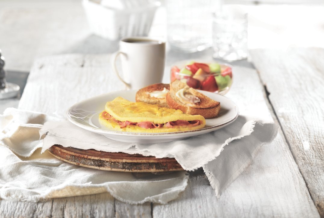 Breakfast is the most important meal of the day – especially when it’s our Ham &amp; Cheese Omelette with a hot cup of coffee!