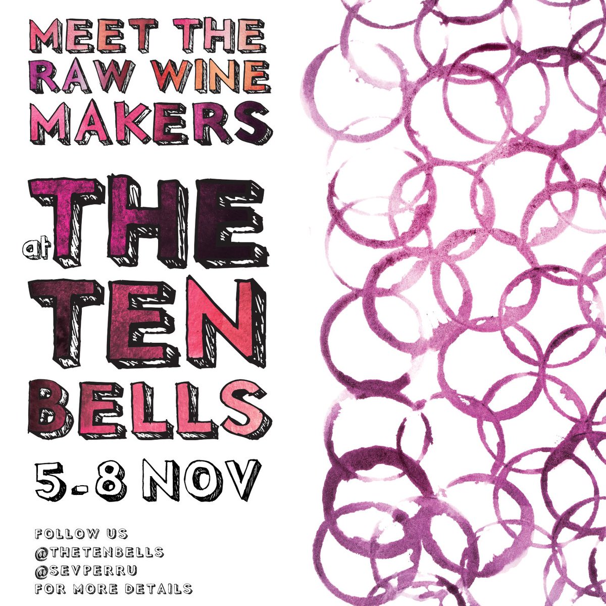 Let's get RAAAAW! 
50 RAW Winemakers
Just as many pours by the glass
4 nights of raw partying
Only at The Ten Bells! #tenbellsnyc