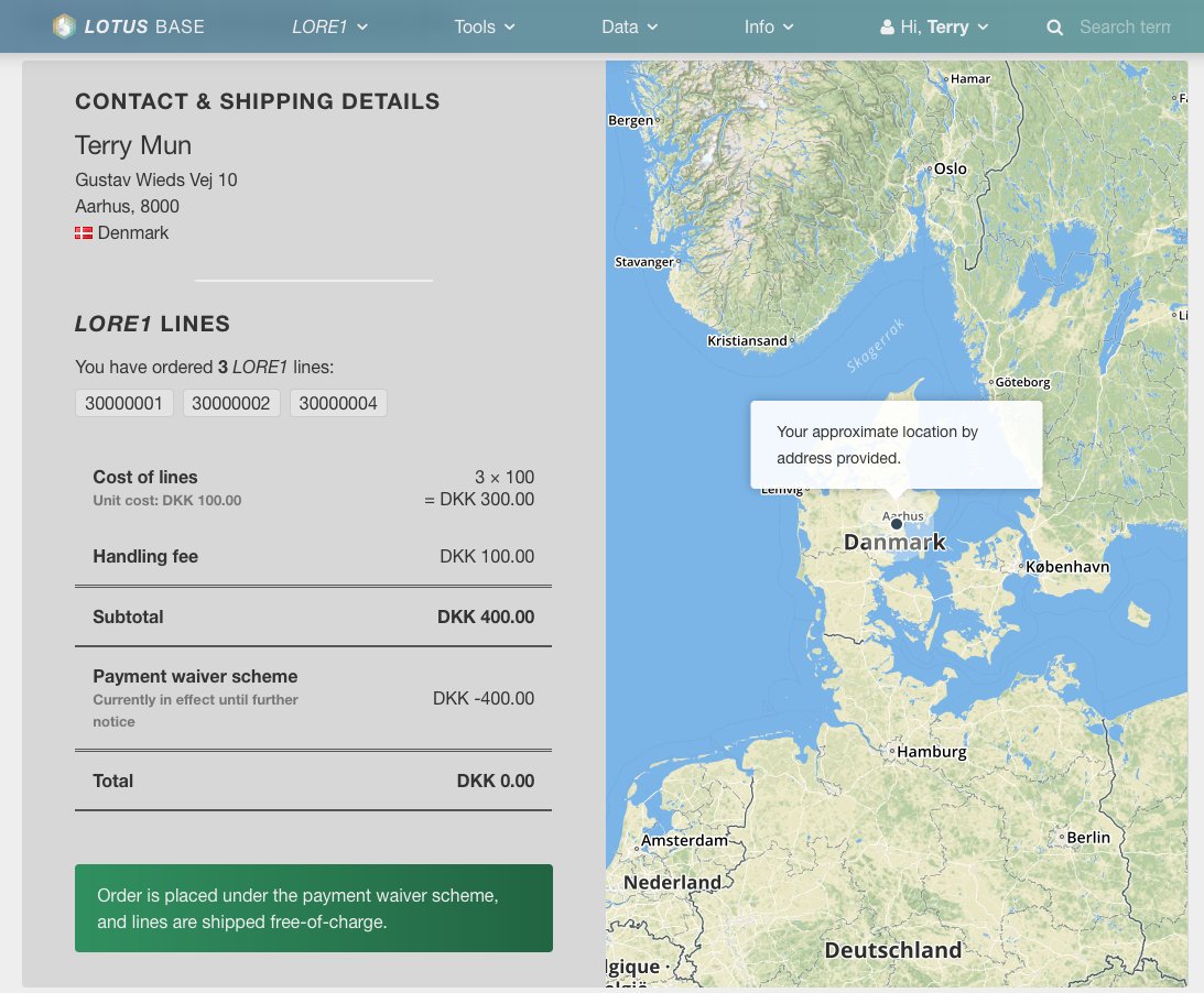 We have updated our LORE1 order form—a more informative and friendly way of ordering your favourite Lotus mutant #webdev #mapbox #geocoding
