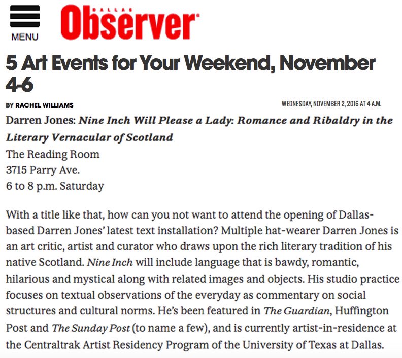 ArtCritic666's tweet photo. We are an essential art event for this weekend in the #dallasobserver at the Reading Room. #dallas #artworld #galleries https://t.co/E5KNCzt0OZ
