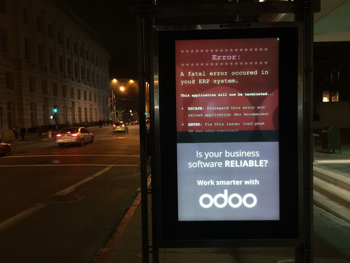Odoo's tweet photo. See #OdooLive on the streets of San Francisco, California!
Work smarter with #Odoo: https://t.co/5MpPDRSGkB https://t.co/q8lK2MnsR9