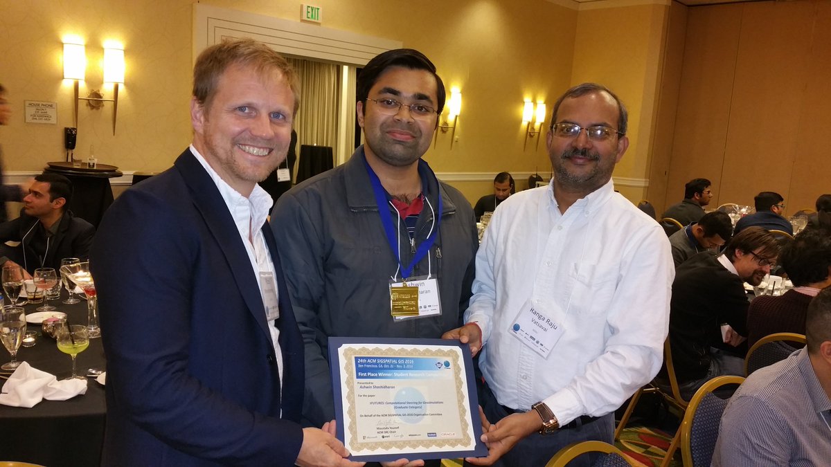 NCSUgeospatial's tweet photo. Congrats to Ashwin Shashidharan, winner of 1st @SIGSPATIAL_GIS #SIGSPATIAL Student Research Competition! https://t.co/yfLlKfujML