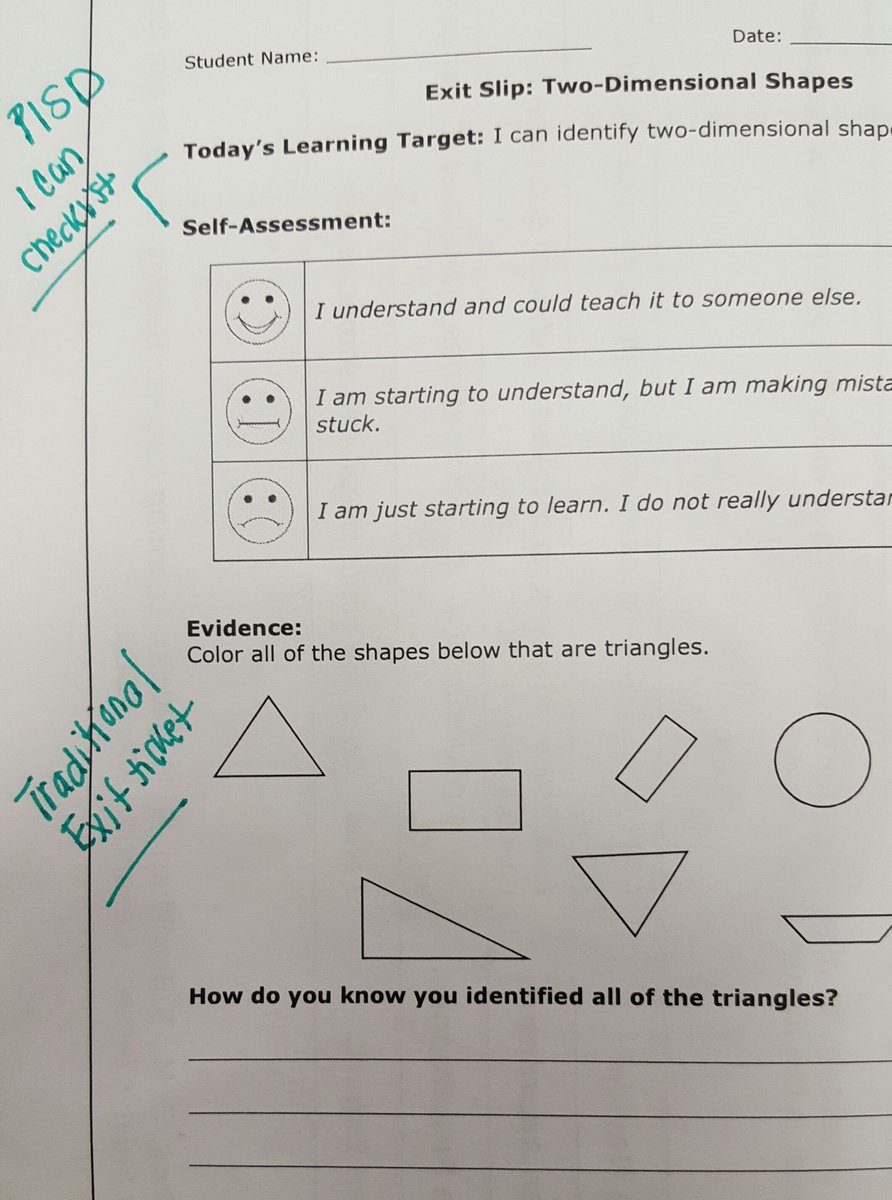 CindyGarciaTX's tweet image. Change up exit tickets to self-assessment exit tickets to help S reflect &amp;amp; be responsible for own learning #pisdmathchat #r4mathconf
