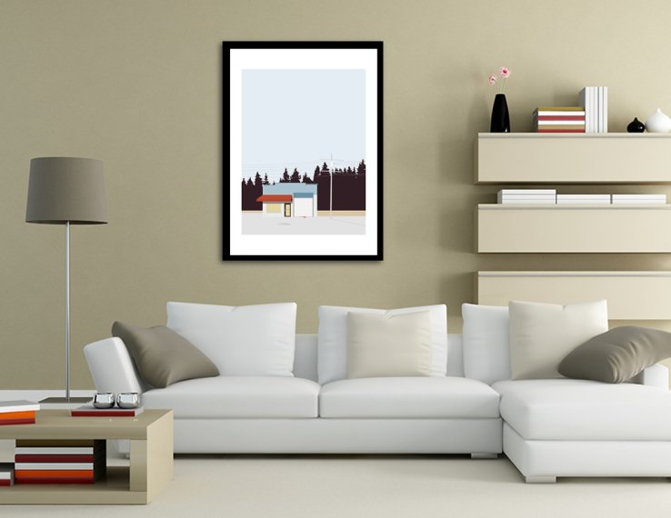 {Idée Déco #14} 👉 Salon cosy avec illustration encadrée #InteriorDesign #Inspiration #DigitalArt