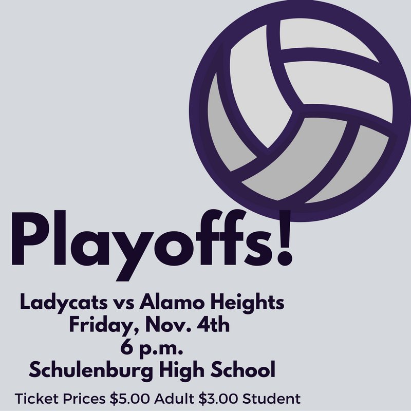 AngletonISD's tweet photo. PLAYOFFS -- Ladycats will play 6 p.m. Friday against Alamo Heights at Schulenburg HS #AngletonISD #AngletonWildcats https://t.co/BvlJ3WEQHD