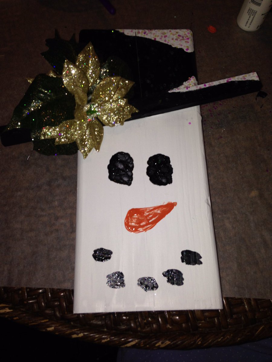 Check out the finished product! We are one crafty, talented bunch! #Trilogyliving #craft #SnowMan