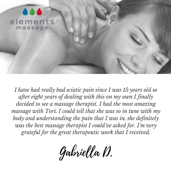 ElementsSoCbad's tweet photo. Always a pleasure to hear from our clients. Thank you Gabriella for choosing Elements Massage! #massage #carlsbad https://t.co/qZXdgi8Exv