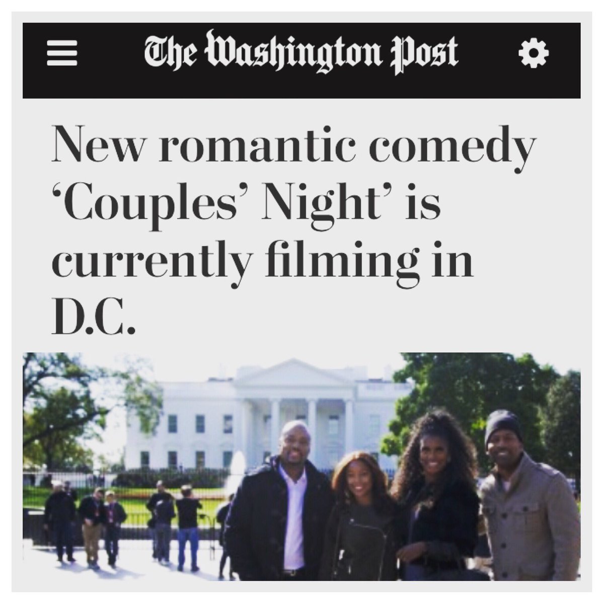 denise_boutte's tweet photo. Look who made the @washingtonpost 😉 GO TEAM #CouplesNight 🎉🎉🎉 Thanks for the ❤️ @helena_andrews 😁https://t.co/4cC5ElxTbr https://t.co/qCIObyhEZv