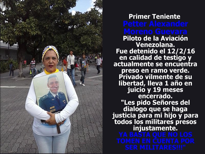 #01Nov Madre del #PresoPolítico PETTER MORENO envía mensaje a los encargados del Diálogo 
<a href="/guevara_mariluz/">Mariluz guevara</a> <a href="/kerlingrodrigue/">Kerling de Sánchez</a> <a href="/yaky_freites/">Yaky Freites Abreu</a>