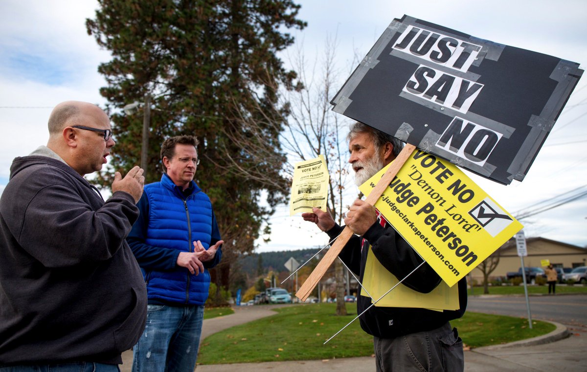 JakeCDAPress's tweet photo. A North Idaho group is urging voters to not retain Judge Clark Peterson. Story from #cdapress: https://t.co/T0vCzmSwh9 https://t.co/EaXfhzGEsm